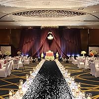 Vista 3 de ShinyBeauty Pasillo de Lentejuelas Negras Brillantes de 2 pies x 15 pies Alfombra Brillante para Bodas, Graduaciones, Fiestas, Alfombra Negra