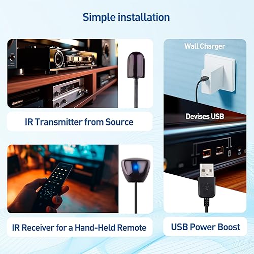 Miniatura 6 de Cable Matters Cable extensor remoto infrarrojo de 10 pies, kit de repetidor IR, extensor de infrarrojos, cable USB IR Blaster - 10 pies