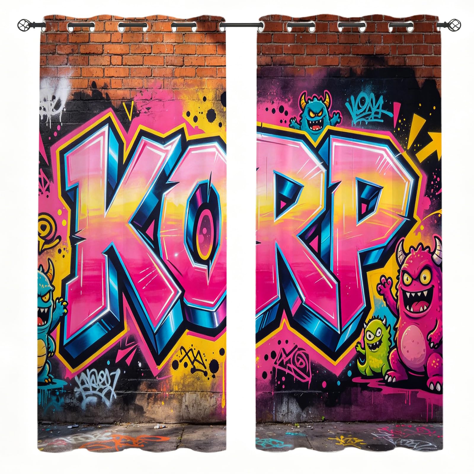 Rideaux graffiti street moderne thermiques contre le froid de la chambre
