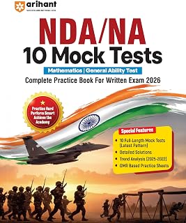 Arihant UPSC NDA/NA 2026 – 10 Mock Tests | Complete Practice Book for Mathematics, General Ability Test (GAT) | Latest Pat... Price In India