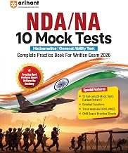Arihant UPSC NDA/NA 2026 – 10 Mock Tests | Complete Practice Book for Mathematics, General Ability Test (GAT) | Latest Pat...