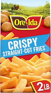 Ore-Ida Crispy Straight-Cut French Fries, 32 oz Bag - Gluten-Free Frozen Potatoes with Crispy Outside & Fluffy Inside