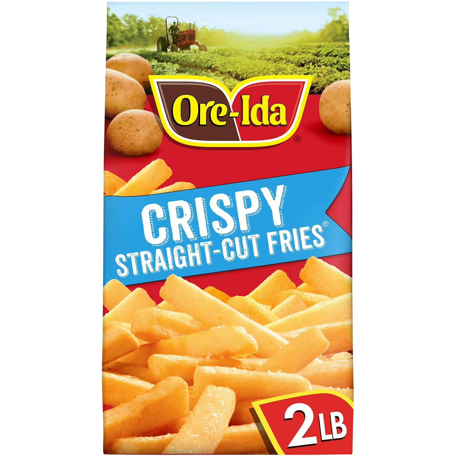 Ore-Ida Crispy Straight-Cut French Fries, 32 oz Bag - Gluten-Free Frozen Potatoes with Crispy Outside & Fluffy Inside