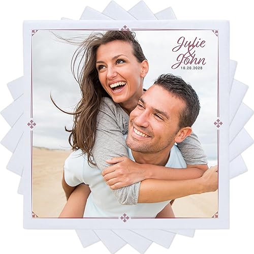 Miniatura 1 de Personaliza tu celebración 50 servilletas personalizadas para bebidas fotográficas, impresión vibrante a todo color, 3 capas, 4 34 x 4 34 pulgadas,