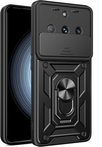 Generic Compatible with Xiaomi 14 Ultra Case,Slide Lens Shockproof Case Compatible with Xiaomi 14 Ultra 5G Case Ring Kickstand 2 in 1 Phone Case Cover Black