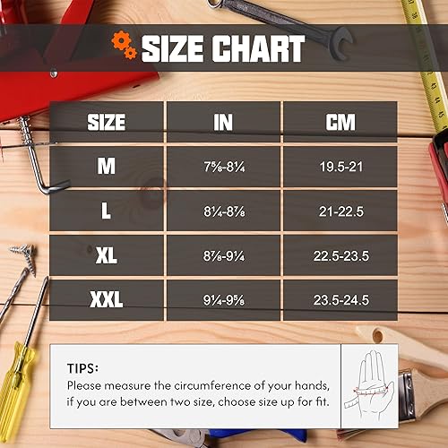 Vista 50 de HANDLANDY - Guantes de trabajo para hombres y mujeres, guantes de trabajo de mecánico utilitario para pantalla táctil, guantes de trabajo flexibles