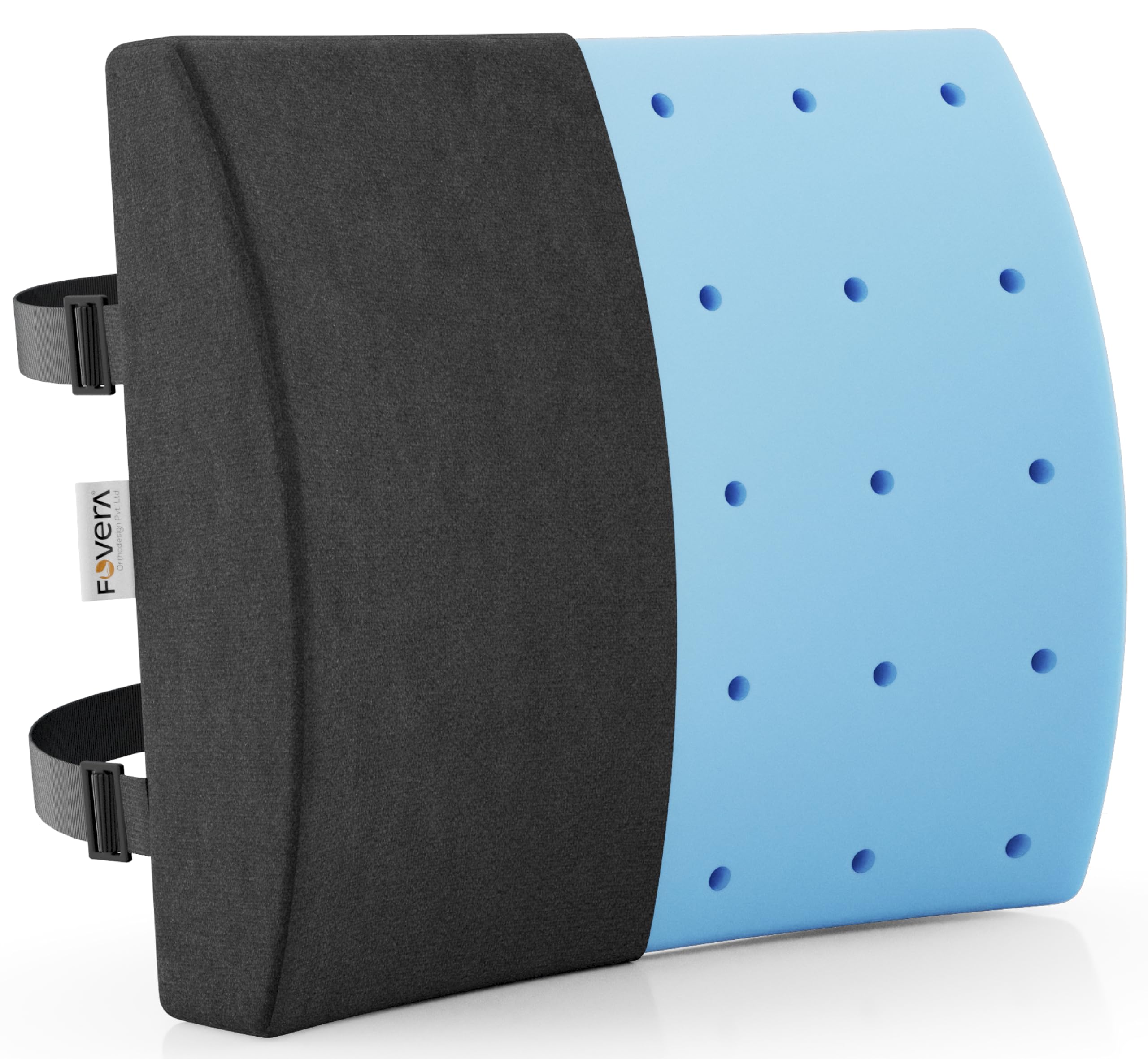 FOVERA Lumbar Support for Chair, Orthopedic Back Support Memory Foam Backrest Cushion - Designed for Back Pain Relief - Ideal Back Pillow for Computer/Office Chair (Velvet Black, Standard) (B07MR5HB9X) Amazon Price History, Amazon Price Tracker