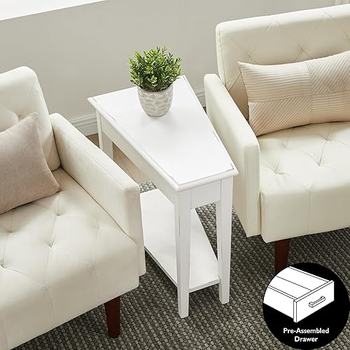 Miniatura 73 de Leick Home 10074-DS - Mesa auxiliar reclinable con plataforma con estante, color arena del desierto Arenas del desierto,Negro -,Gris,Roble de