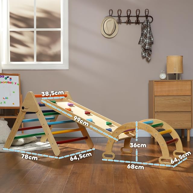 Foto 7 de 8 de AIYAPLAY 5 en 1 Triángulo de Escalada Montessori 178x64,5 cm Multicolor