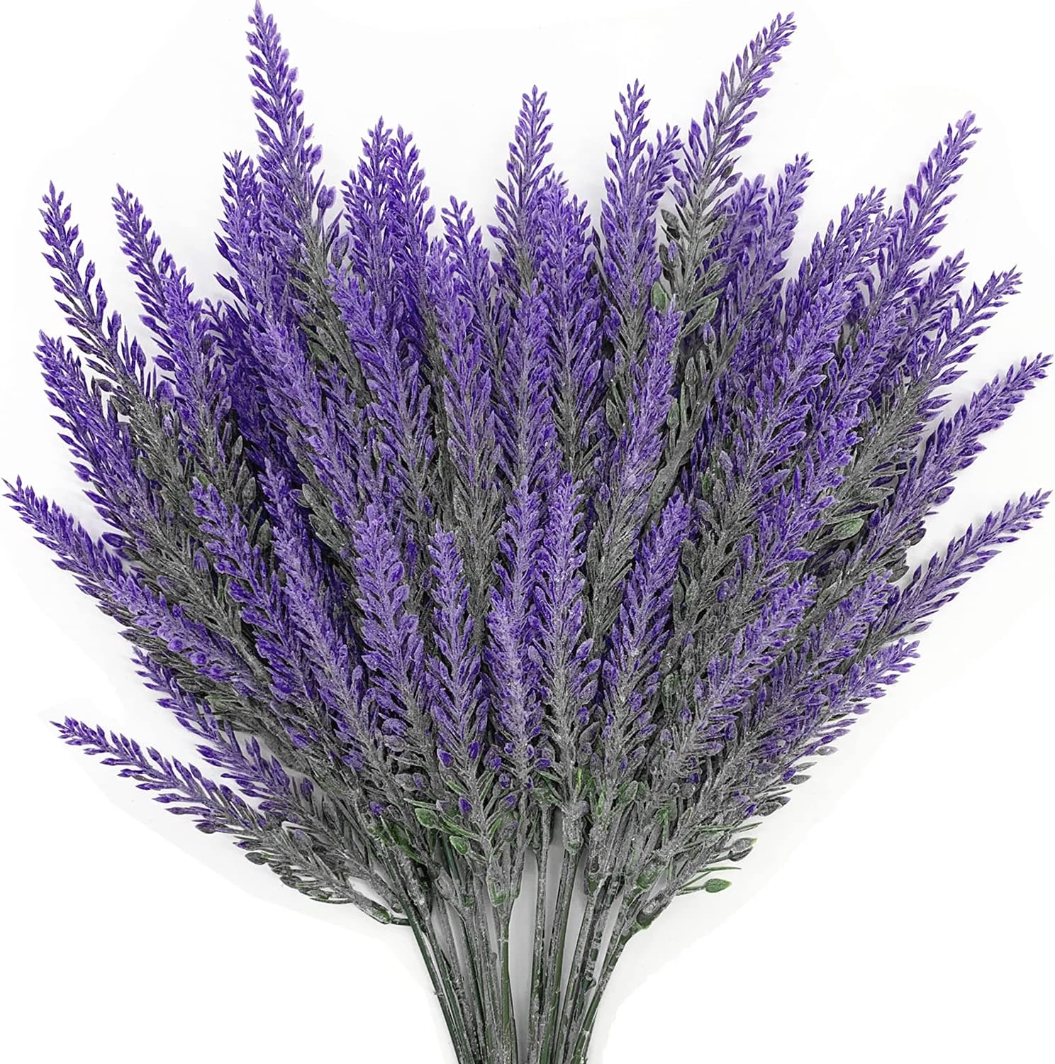 CATTREE Artificial Lavender for Decoration, Fake Flowers Flocked Plants Plastic Faux Flower Bundles Outdoor Indoor Wedding Bouquet Kitchen Table Centerpieces Arrangements DIY Decor - Purple 5 Pack