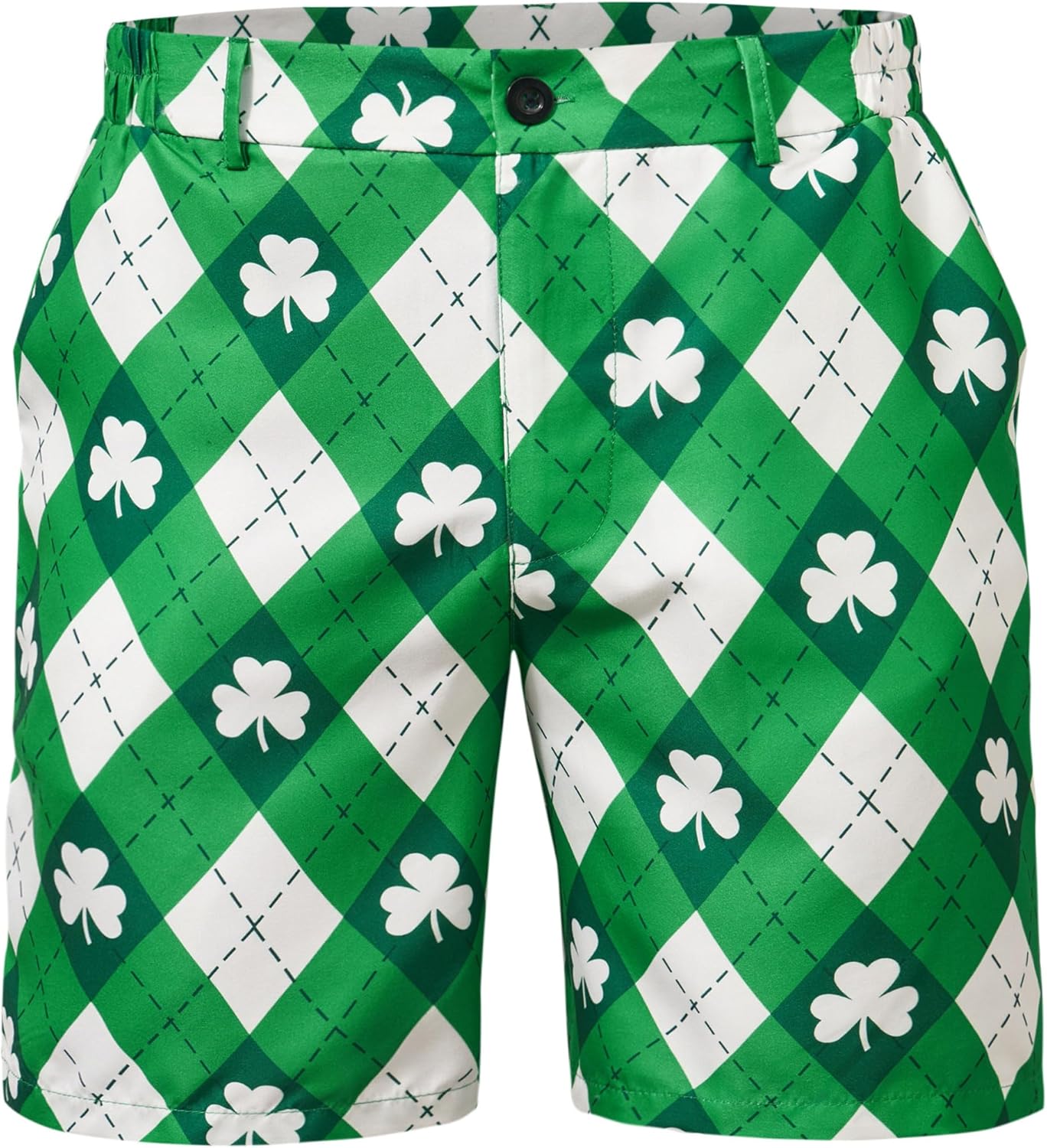 Arvilhill Men's St Patrick's Irish Shamrock Shorts with Pockets (S-XXL)
