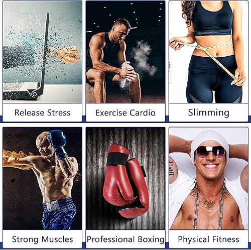 Miniatura 7 de Entrenador de velocidad de boxeo, barra giratoria de boxeo con bolsa de velocidad, altura ajustable de 4.8 a 6 pies
