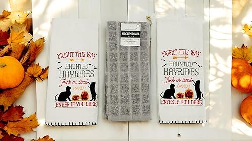 Miniatura 4 de Serafina Home Toallas de mano de Halloween If You Have It, Haunt It Humor, suave y absorbente, saco de harina de algodón (Multi negro)