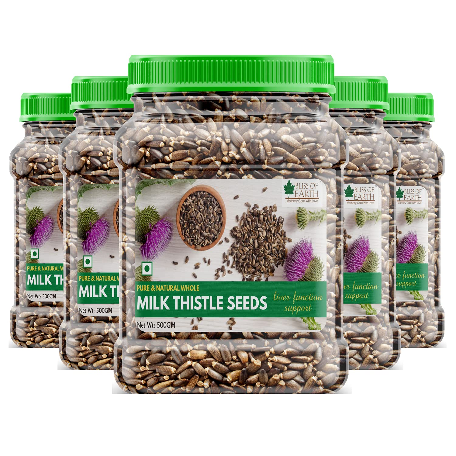 Bliss of Earth Milk Thistle Seeds Organic | 5x500g Superfood for Natural Liver Detox & Support, and Immune Health | Ideal for Smoothies, Teas & Recipes