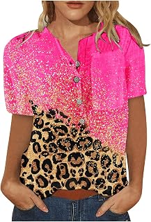 Womens Tops Shirt Summer Casual Summer Short Sleeve Shirts Crewneck Short Sleeve Summer Tops Loose Summer Tee Loose T-Shirt Top Fashion Print Graphic Crewneck Shirts Casual Tops