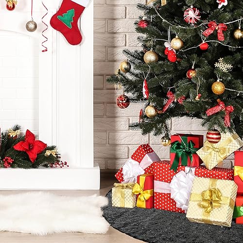 Miniatura 4 de Eternal Beauty Falda pequeña de lentejuelas para árbol de Navidad, cubierta de árbol de Navidad con purpurina, tapete suave para adornos de árbol de