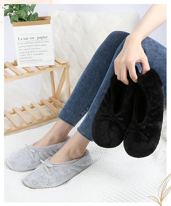 Panda Bros 2 Pares Pantuflas Ballerina Mujer Antideslizantes miniatura 3