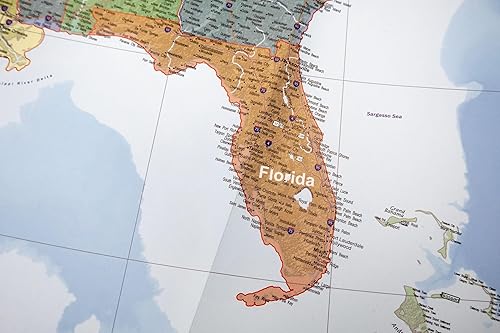 Miniatura 6 de Juego de dos mapas de pared de 27.5x39.3 World and USA (papel plegado), versión 2025