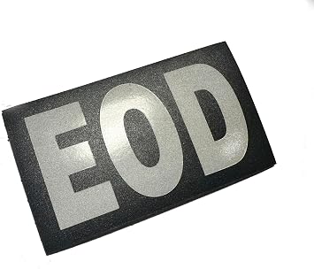 EOD Military 3.5x2 Tactical Uniform Reflective Patch. Hook and Loop Made in The USA