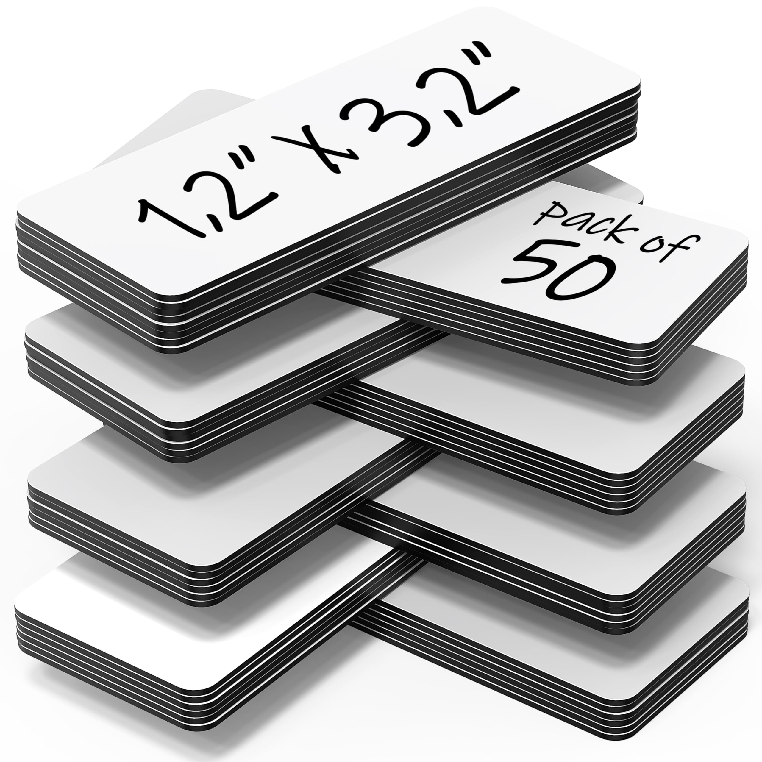 50 Pack Dry Erase Magnetic Labels 3.2x1.2 in - Magnetic Name Tags for Classroom Lockers School Bus - Classroom Magnets for Names Magnet Labels for