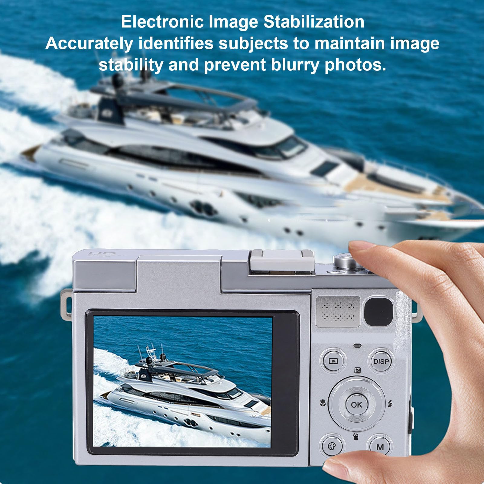 Annadue Videocamera Digitale 4K per Fotografia, Fotocamera Mirrorless per Vlogging da 64 MP con Schermo Ribaltabile da 3 Pollici, Zoom Digitale 6X, Messa a Fuoco Automatica, (SILVER)
