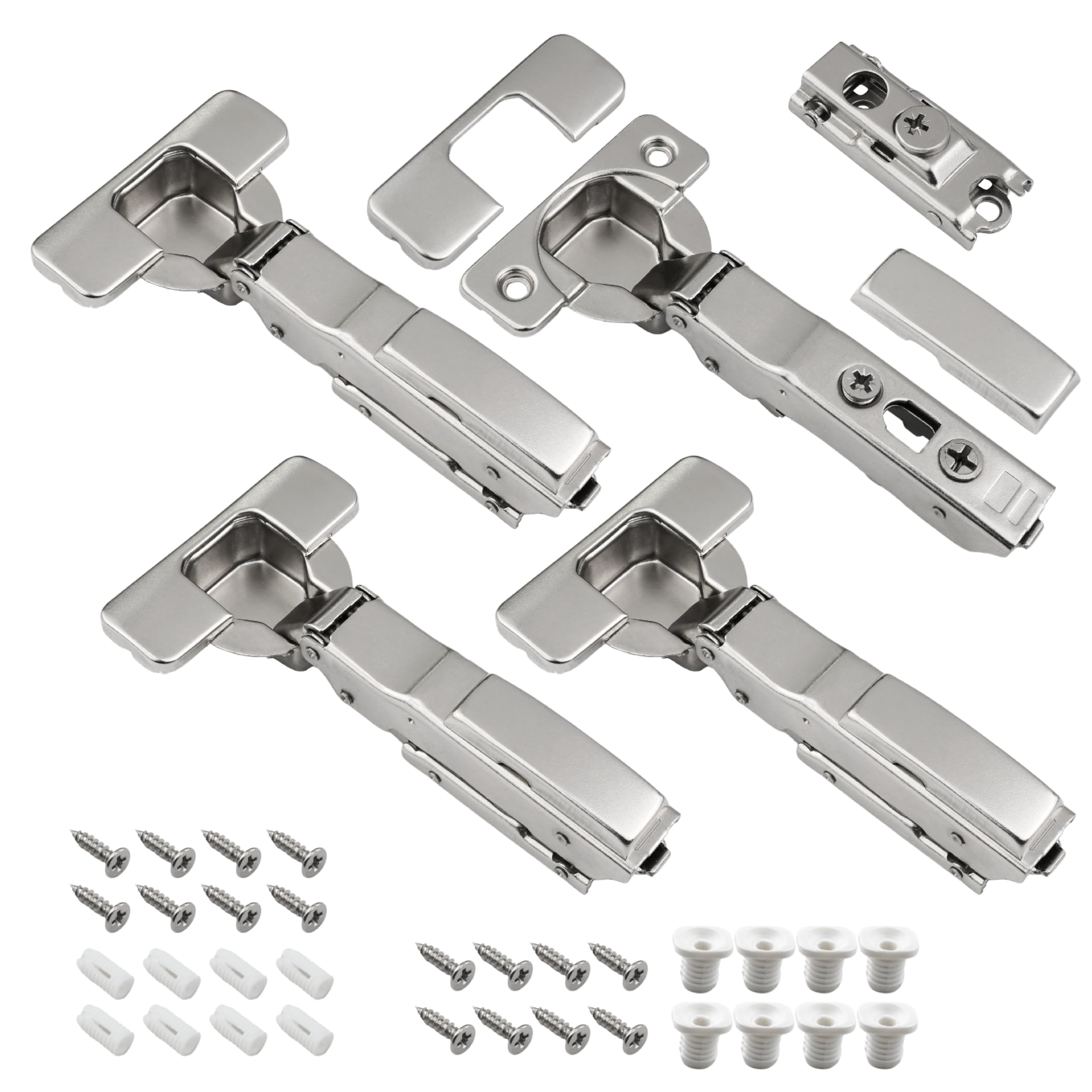 Lot de 4 charnières à fermeture amortie pour charnière Ikea Utrusta 110 | et Metod Kitchen avec amortisseur intégré - Avec instructions de montage (français non garanti)