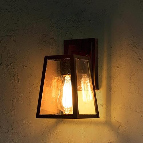 Miniatura 4 de Luces negras para porche al aire libre, estilo trapecio de granja, impermeables, para montaje en pared, modernos apliques exteriores antioxidantes,