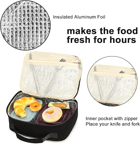 Miniatura 8 de Bluboon Lonchera con aislamiento para niños y niñas, para la escuela, lonchera de pana, organizadora, bolsa de almuerzo para niños y niñas (pana