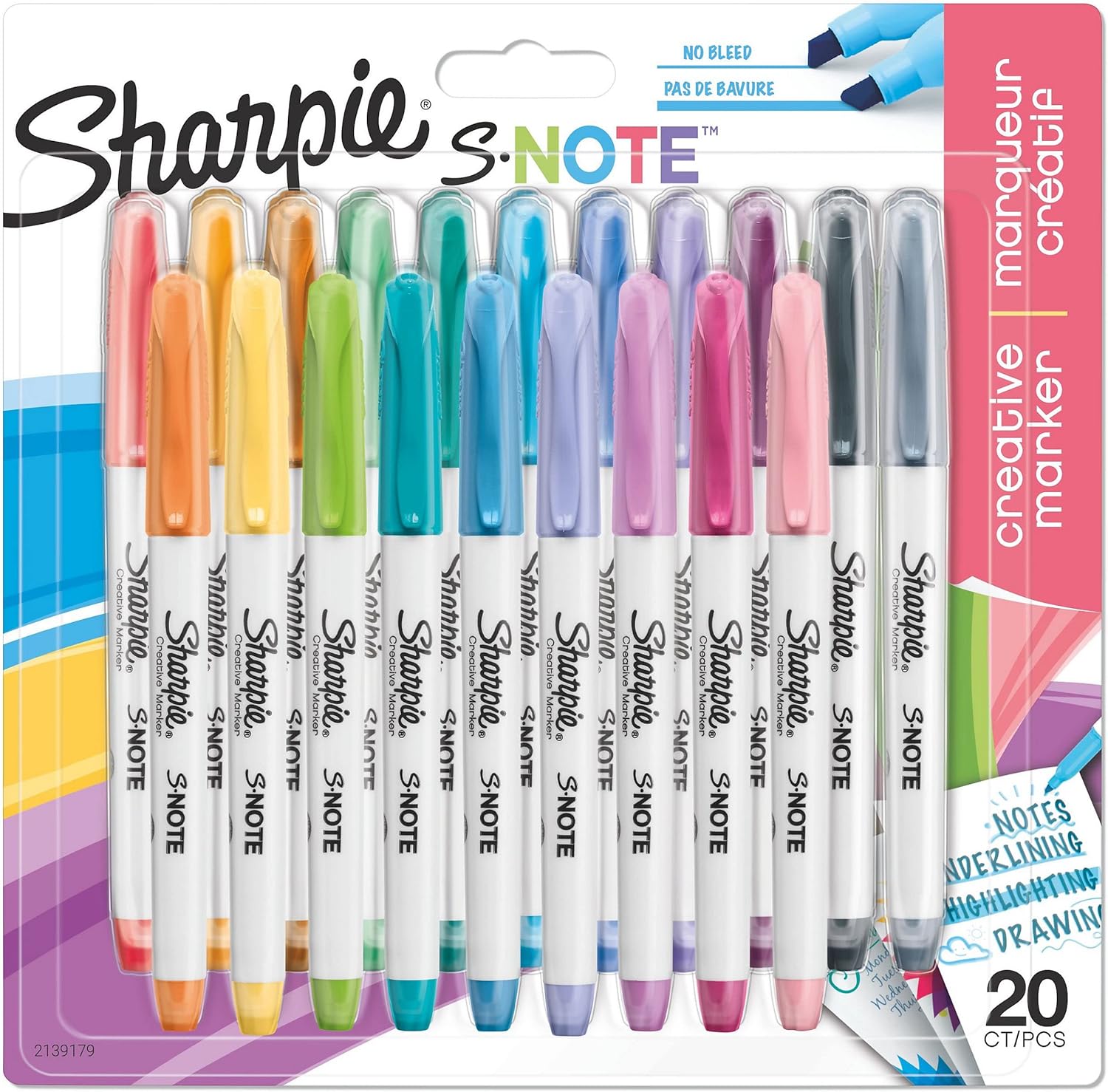 SHARPIE 2139179 Permanent Marker, Multicolor, 20 Pieces