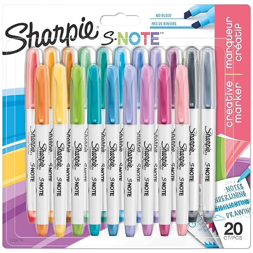 Sharpie 2139179 marcador permanente, Multicolor, 20 piezas