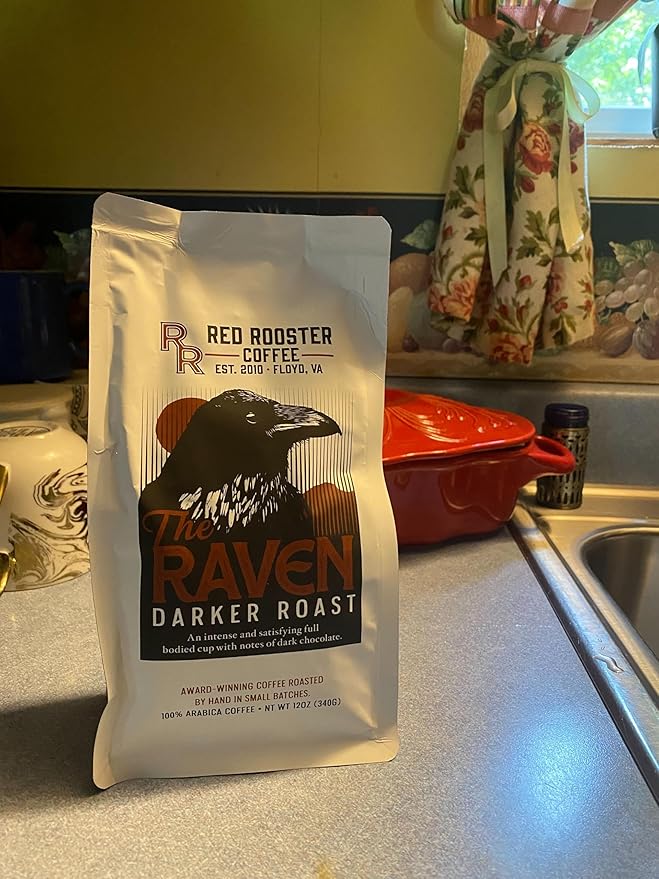 Café Red Rooster The Raven Darker Roast, Grano Entero 12oz miniatura 2