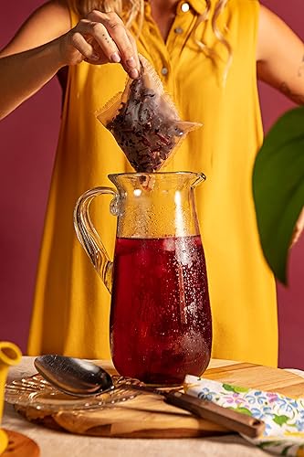 Miniatura 4 de Té de hibisco Two Sisters  Refrescante, apoyo inmunológico y sin cafeína, original  Hace 30 tazas de té de hierbas saludable, contiene 3 bolsas de