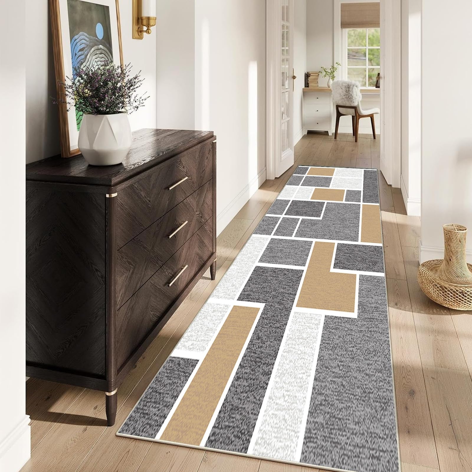 Alfombra de piso de cocina lavable que aporta calidez a tu salón y entrada