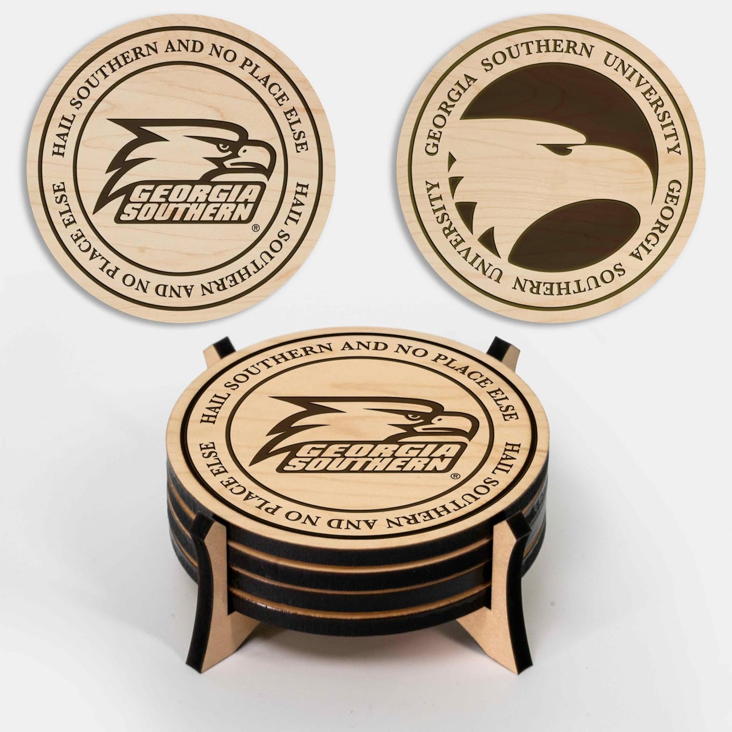 LazerEdge Ohio State Buckeyes Wooden Coaster Set - Maple Wood - Officially Licensed Product - 4-Pack