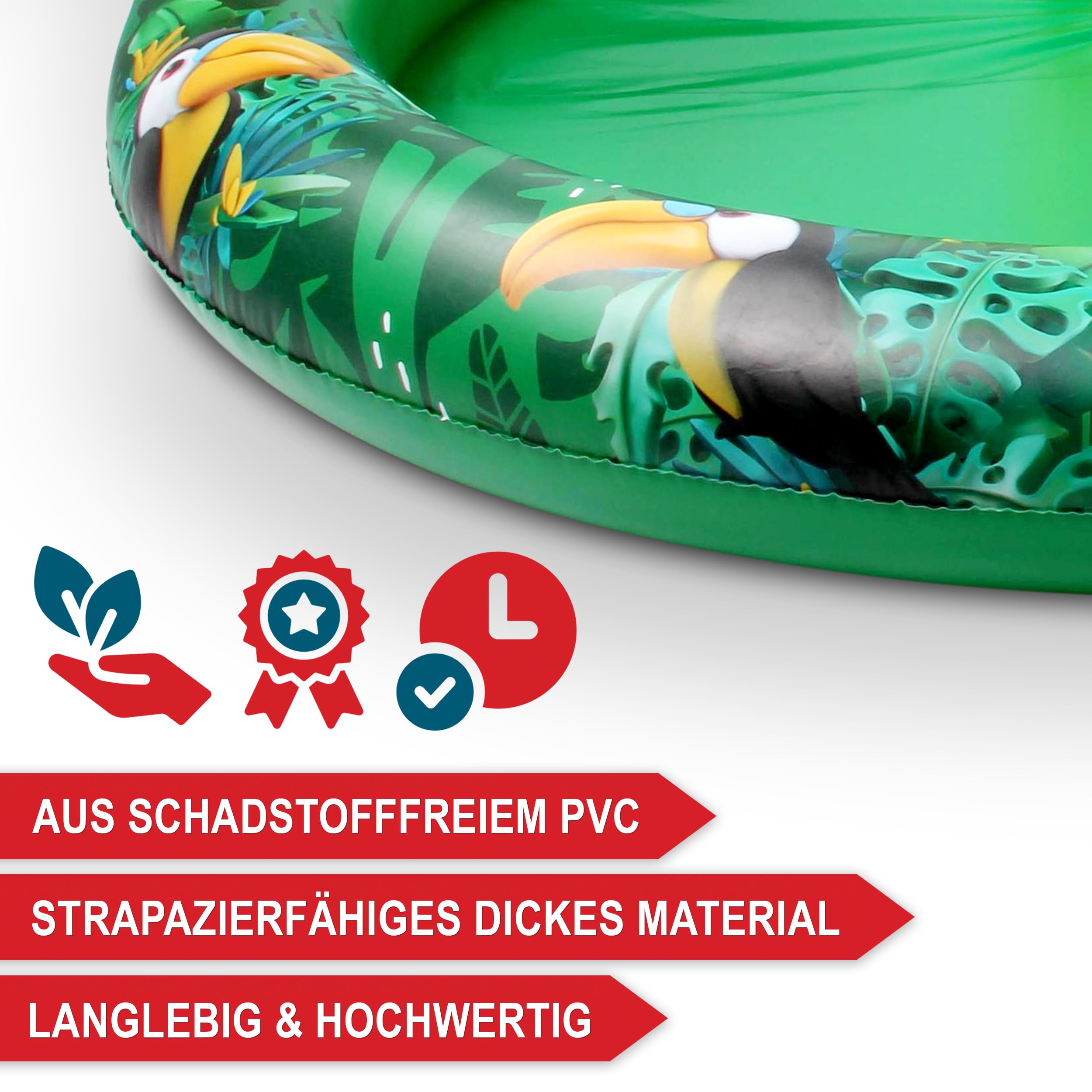 ONBEST Kinderpool Planschbecken für Kinder – aufblasbar – 182x165x62 cm – Poolrutsche – Dschungel Design Aufstellpool – Kinderbecken – Kinderplanschbecken – Kinder 3+ Jahre – Wasserpark