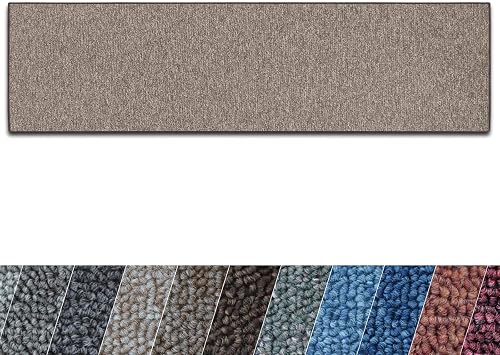 casa pura Carpet Runner for Hallway - Non-Slip Kitchen Runners Made to Measure | Action-Backed Runner Rugs | Matching Stair Treads | Light Brown - 66 x 450 cm
