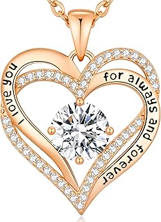 Kette Damen Herz Anhänger Halskette für Frauen Schmuck Geburtstags Geschenk für Sie Freundin Weihnachten Valentinstag Muttertags Geschenk Hochzeit Jubiläum