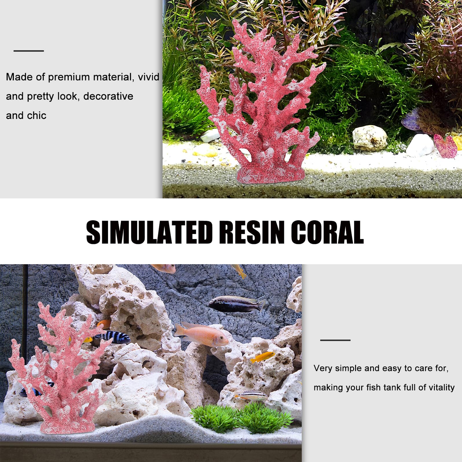 Healifty Joyas de Coral Simulado Decoración de Artificial para Acuario Adorno de Resina Decoración Creativa para Pecera Adorno Coral Marino