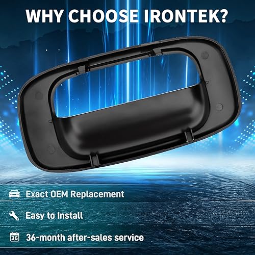 Vista 4 de IRONTEK Bisel de repuesto negro para manija de puerta trasera compatible con Chevrolet 99-07 Silverado 1500/Silverado 2500, para GMC 99-07 Sierra