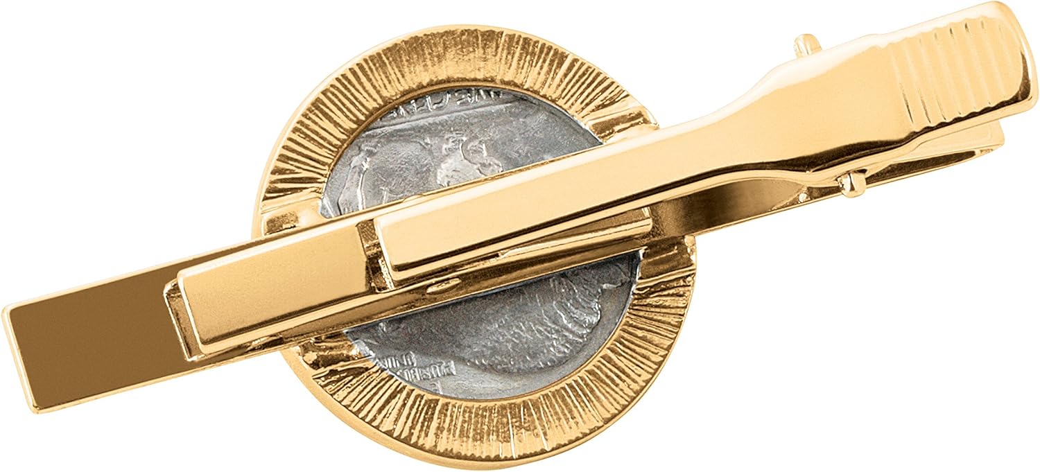 American Coin Treasures Gold-Layered Indian Penny Goldtone Tie Clip