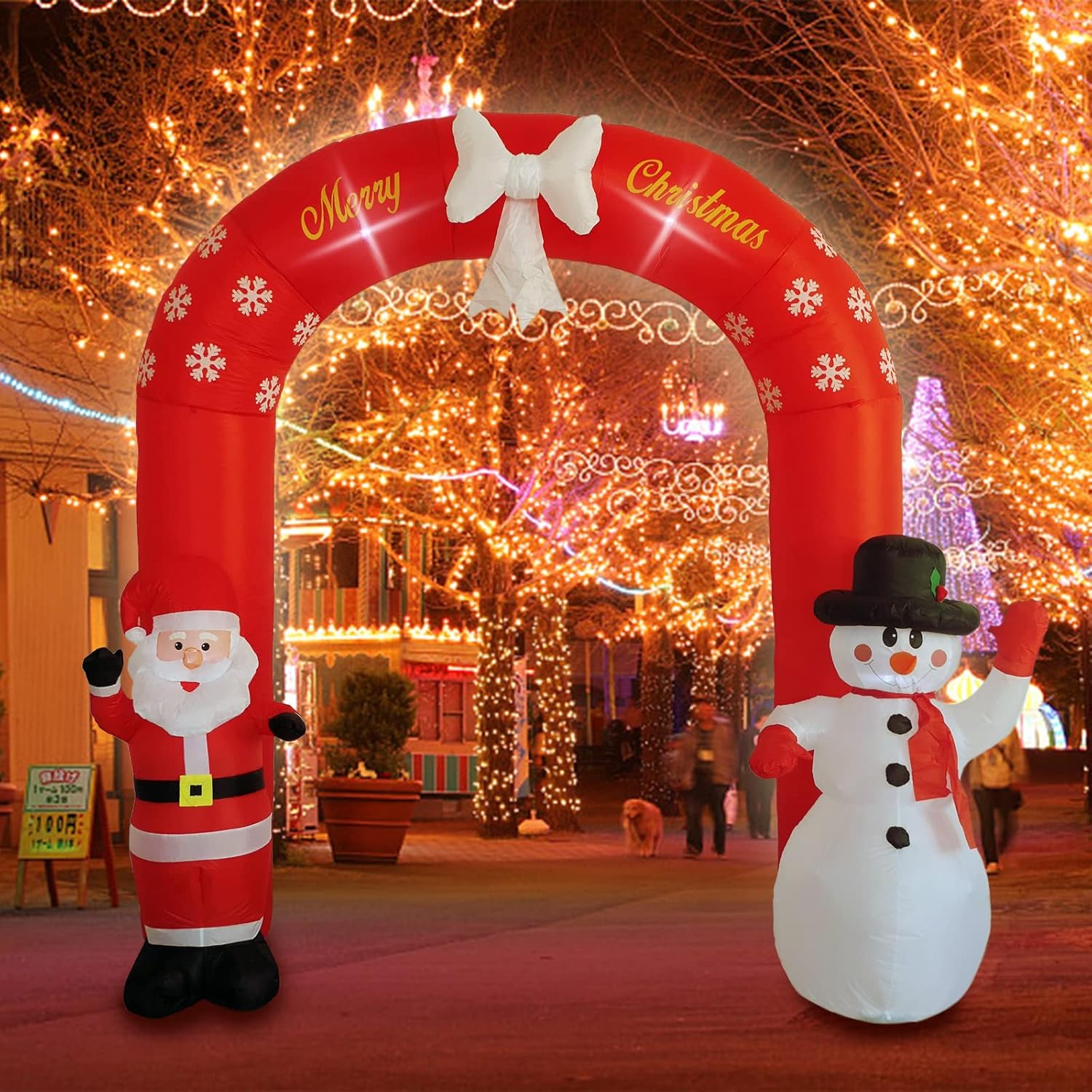 8FT Christmas Archway Inflatable Outdoor Decorations Christmas Archway Inflatable
