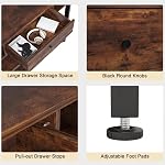 Mexin Console Table with Drawer Shelves, Entryway Table with 3 Tier Storage Shelves, Industrial Wood Hallway Sofa Table for Living Room, Couch, Foyer, Kitchen Counter, 47 Inch Rustic Brown