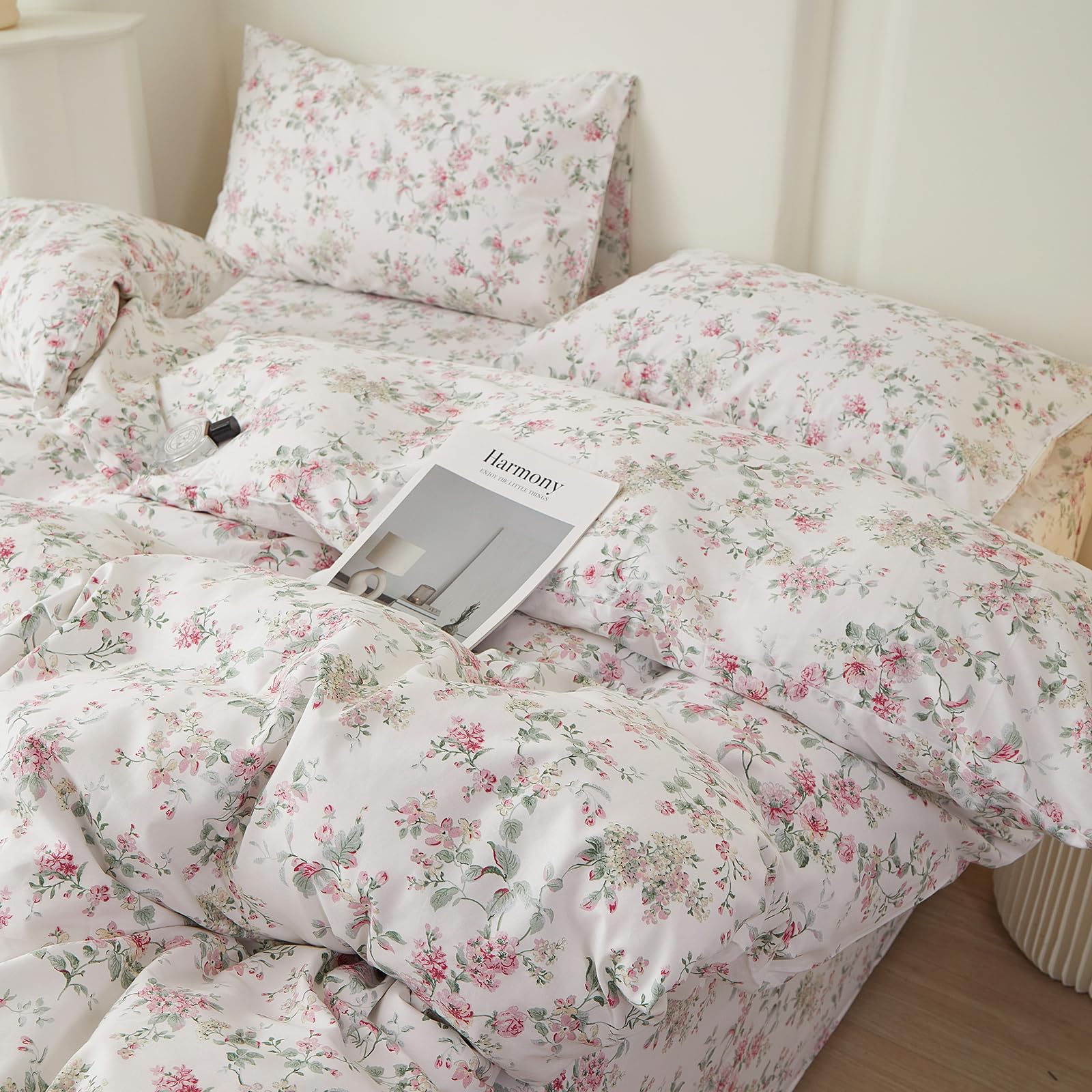 LifeTB Vintage Floral Cottagecore Comforter Set Twin XL with 2 Pillowcases