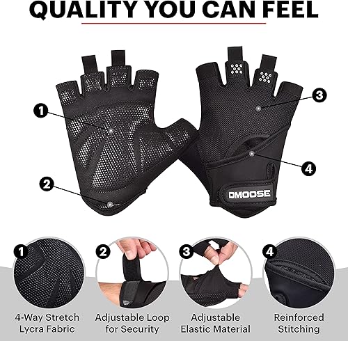Miniatura 3 de DMoose Fitness Guantes de entrenamiento  Guantes de gimnasio para levantamiento de pesas, entrenamiento, dominadas y fitness  Guantes de