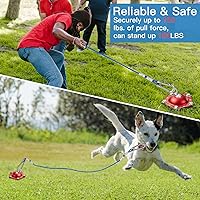Vista 6 de Estaca de amarre para perros para acampar al aire libre, carrera para perros giratoria de 360°, sin enredos, estacas pesadas para perros