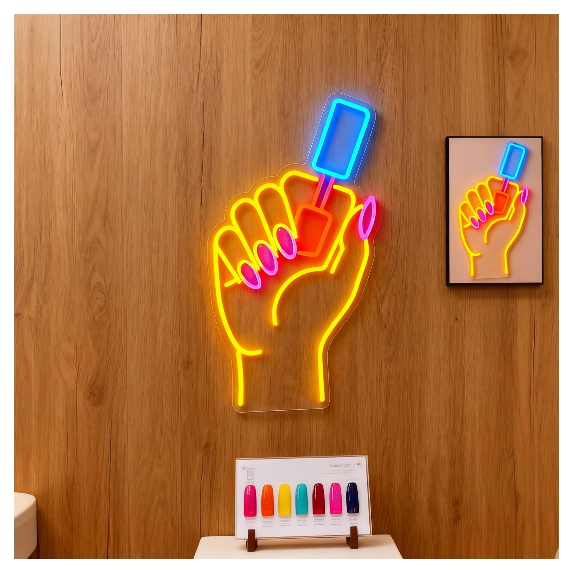 néon signe Enseigne Lumineuse Néon Pour Ongles, Alimentée Par USB, Intensité Variable, Luminaire Décoratif Pour Vitrine, Salon, Studio, 40cm