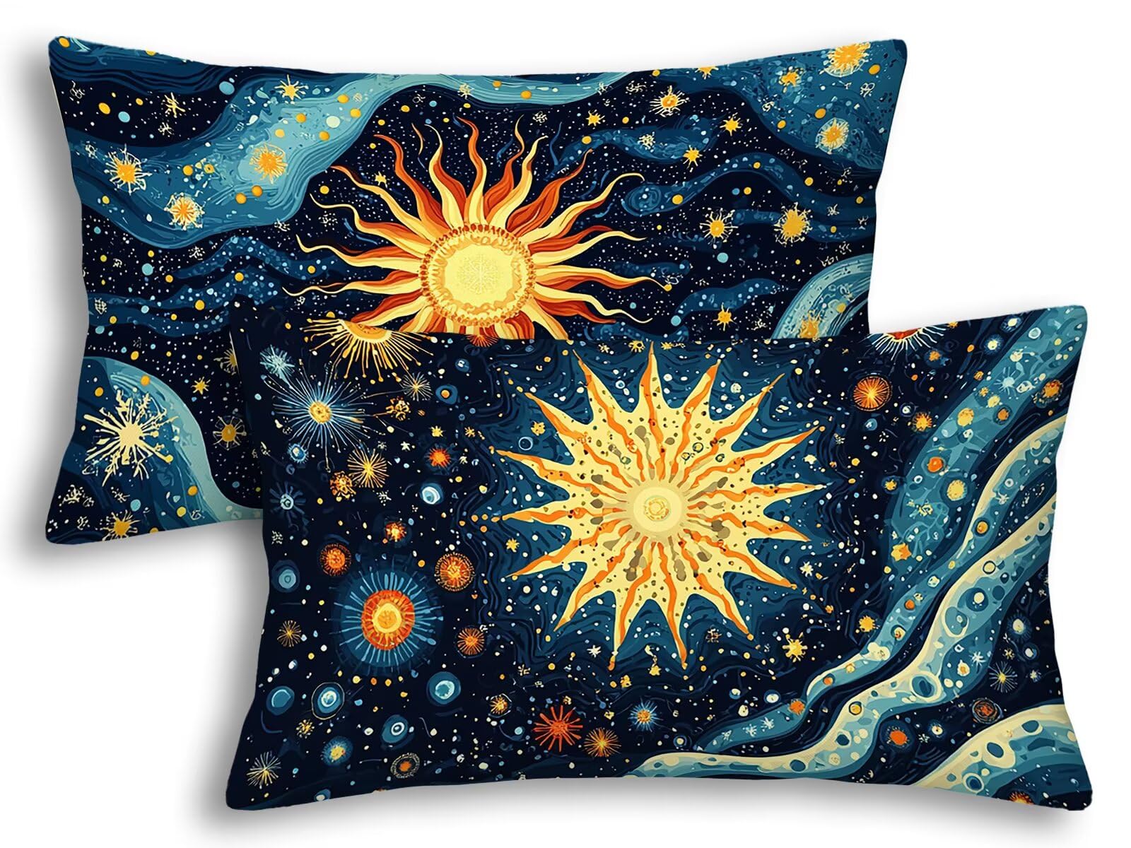 Housse de coussin bleu 40x80 cm lavable pour proteger oreiller de lit