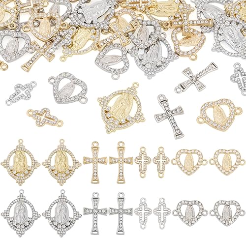 Miniatura 16 de Craftdady Dijes de cruz pequeños estilo tibetano, colgantes de cruz de plata antigua para manualidades, aretes, pulseras, collares, joyería Plata