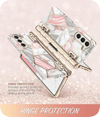 Miniatura 10 de i-Blason Cosmo - Funda para Samsung Galaxy Z Fold 5 con soporte para bolígrafo, protector de pantalla integrado, 3 fundas de silicona para