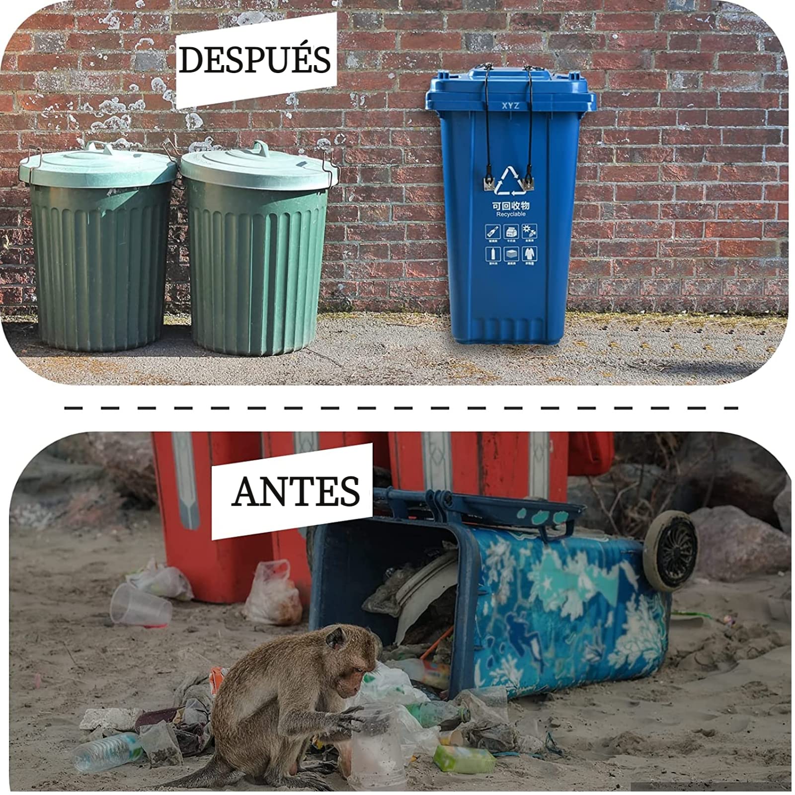 Cerradura de tapa de cubo de basura,Cerradura de cubo de basura a prueba de osos Cerradura de cable de acero Cerradura de pestillo de cubo de basura
